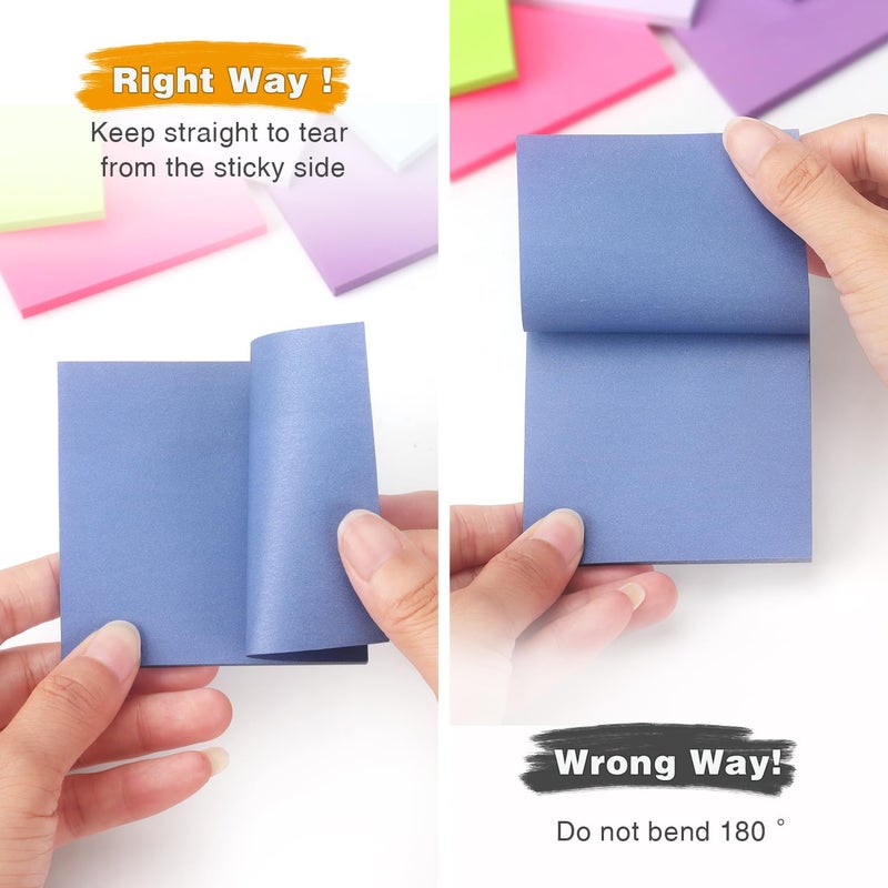 OSBOO 12 Pack Bright Colors Sticky Notes 3x3 Inch, Strong Sticky Self-Adhesive Notepads, 50 Sheets/Pad, 12 Multicolor for Office, School, and Home Organization - Image 4